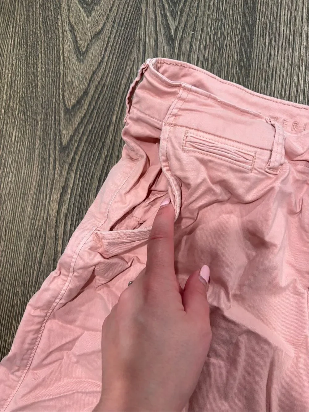 American Eagle Outfitters Men's Flex Flat Front Chino Shorts Salmon Pink Size 30